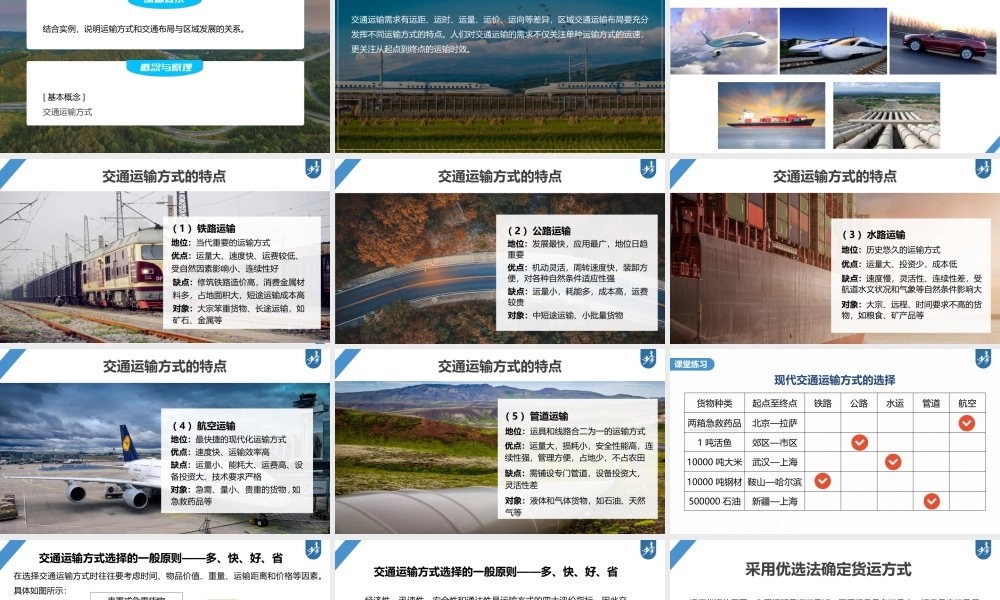 2024年高考地理一轮复习（新人教版） 第2部分　第4章　课时56　交通运输方式.pptx