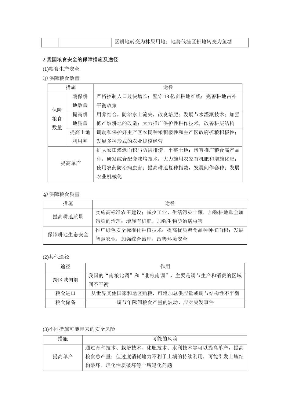 2024年高考地理一轮复习（新人教版） 第4部分　第2章　课时72　中国的耕地资源与粮食安全.docx_第3页