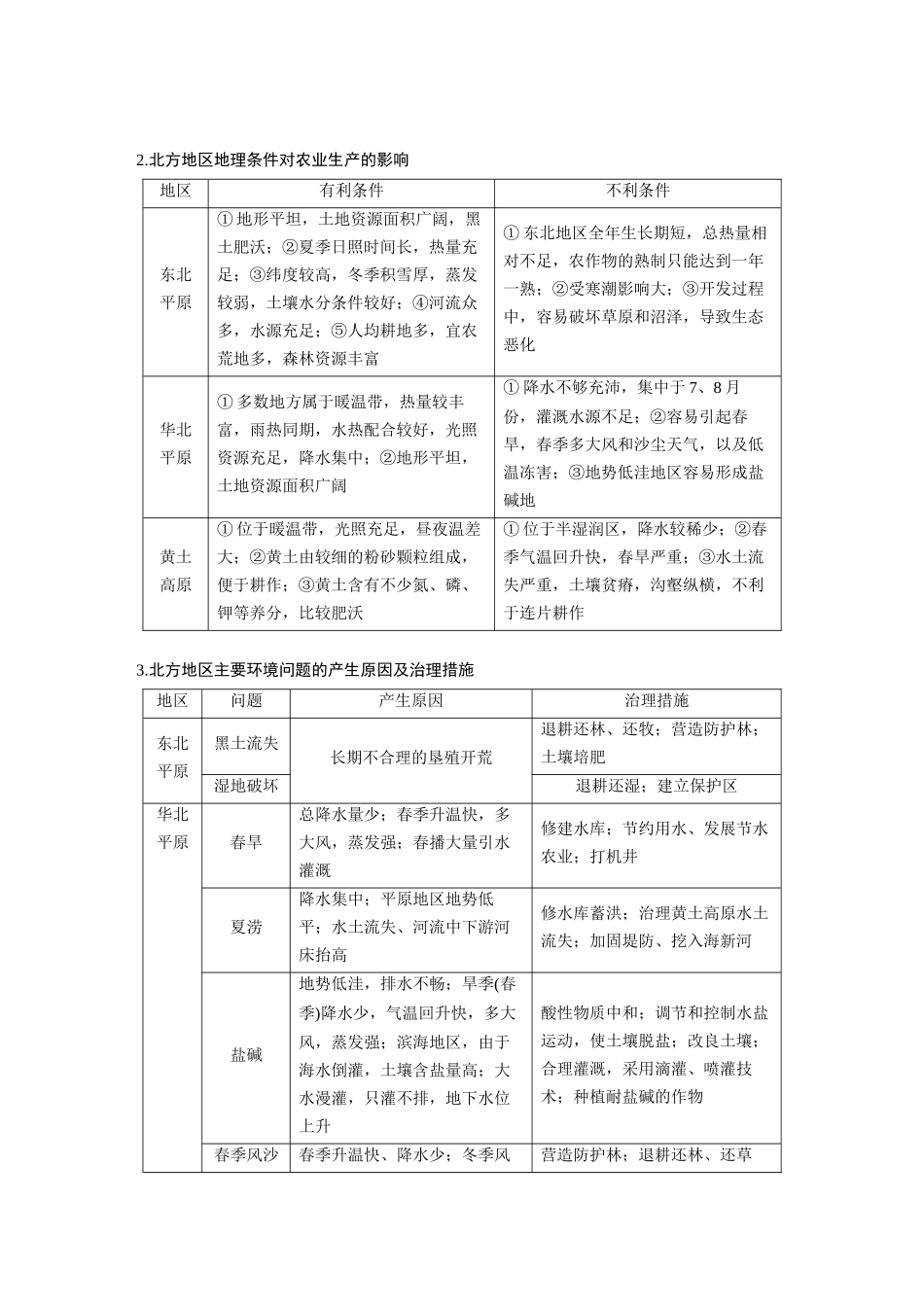 2024年高考地理一轮复习（新人教版） 第5部分　第2章　第2讲　课时86　北方地区.docx_第3页