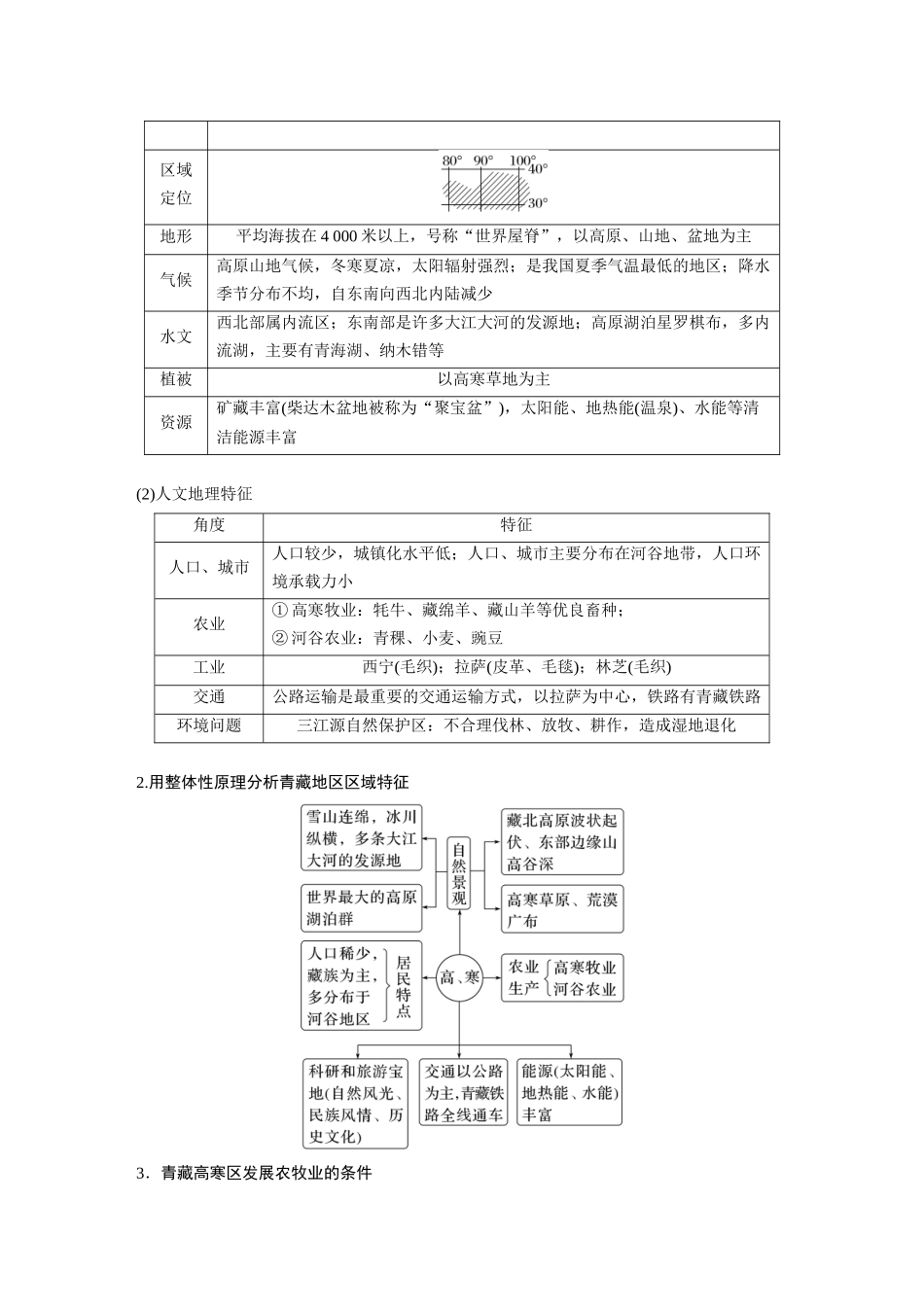2024年高考地理一轮复习（新人教版） 第5部分　第2章　第2讲　课时89　青藏地区.docx_第2页
