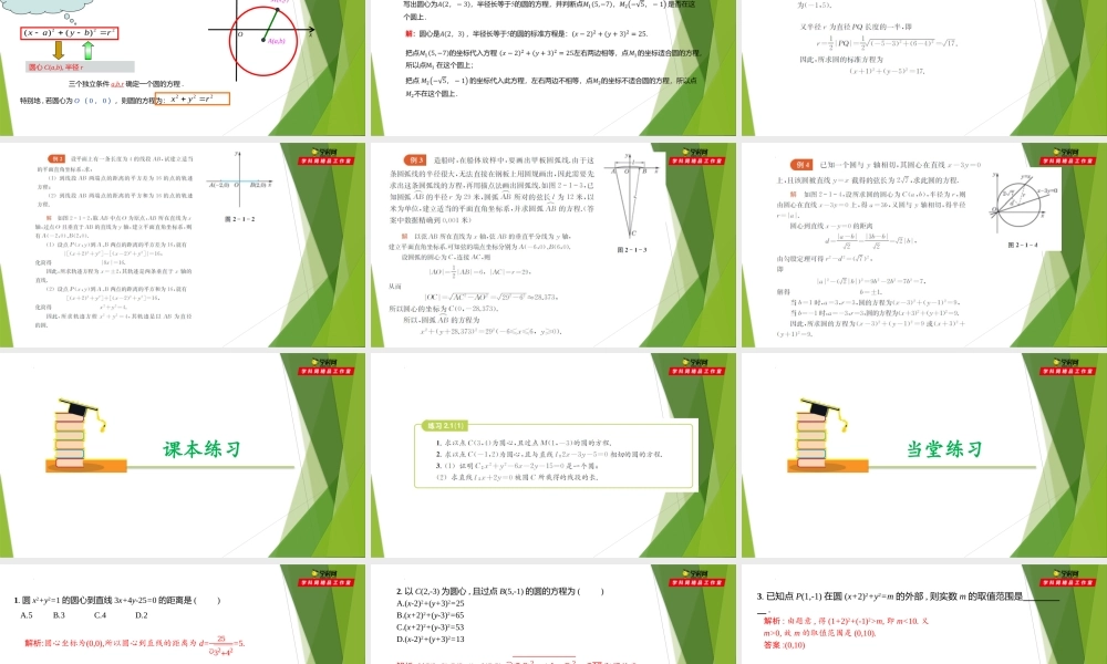 2.1圆的标准方程（第1课时）（课件）-【教材配套课件+作业】2022-2023学年高二数学精品教学课件（沪教版2020选修第一册）.pptx