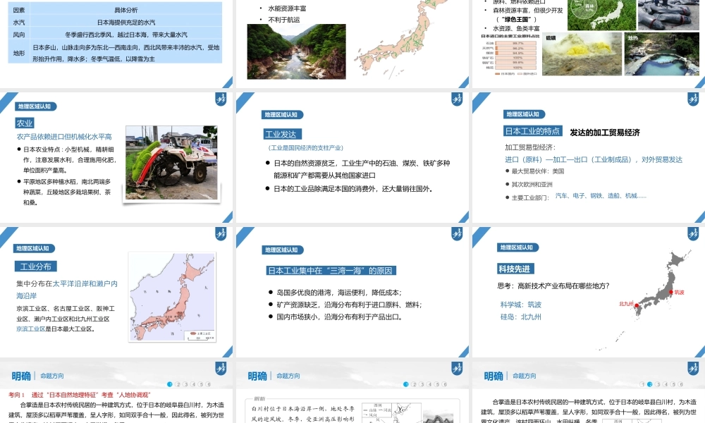 2024年高考地理一轮复习（新人教版） 第5部分　第1章　第2讲　课时81　日本　印度.pptx