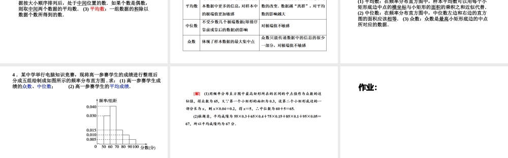 [28911082]9.2.3总体集中趋势的估计 课件-2020-2021学年高中数学人教A版(.pptx