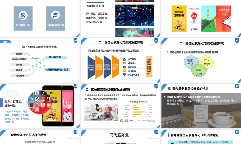 2024年高考地理一轮复习（新人教版） 第2部分　第3章　第3讲　课时53　服务业区位因素的变化.pptx