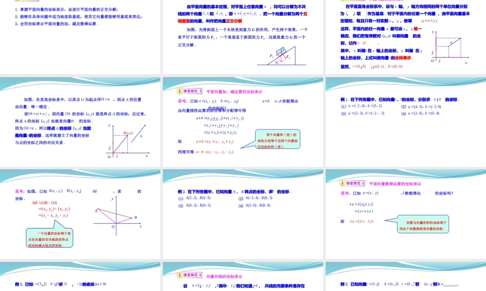 [32805948]6.3.2平面向量的正交分解及坐标表示-2021-2022学年高一数学同步教学课件.pptx
