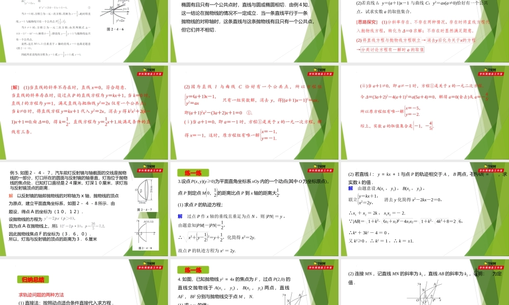 2.4抛物线的性质（第2课时）（课件）-【教材配套课件+作业】2022-2023学年高二数学精品教学课件（沪教版2020选择性必修第一册）.pptx