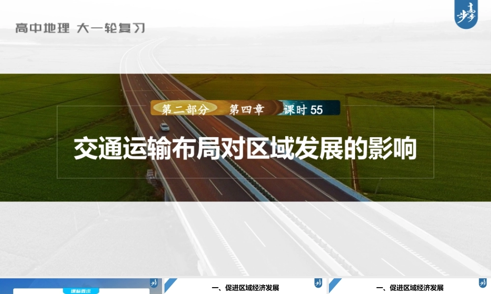 2024年高考地理一轮复习（新人教版） 第2部分　第4章　课时55　交通运输布局对区域发展的影响.pptx