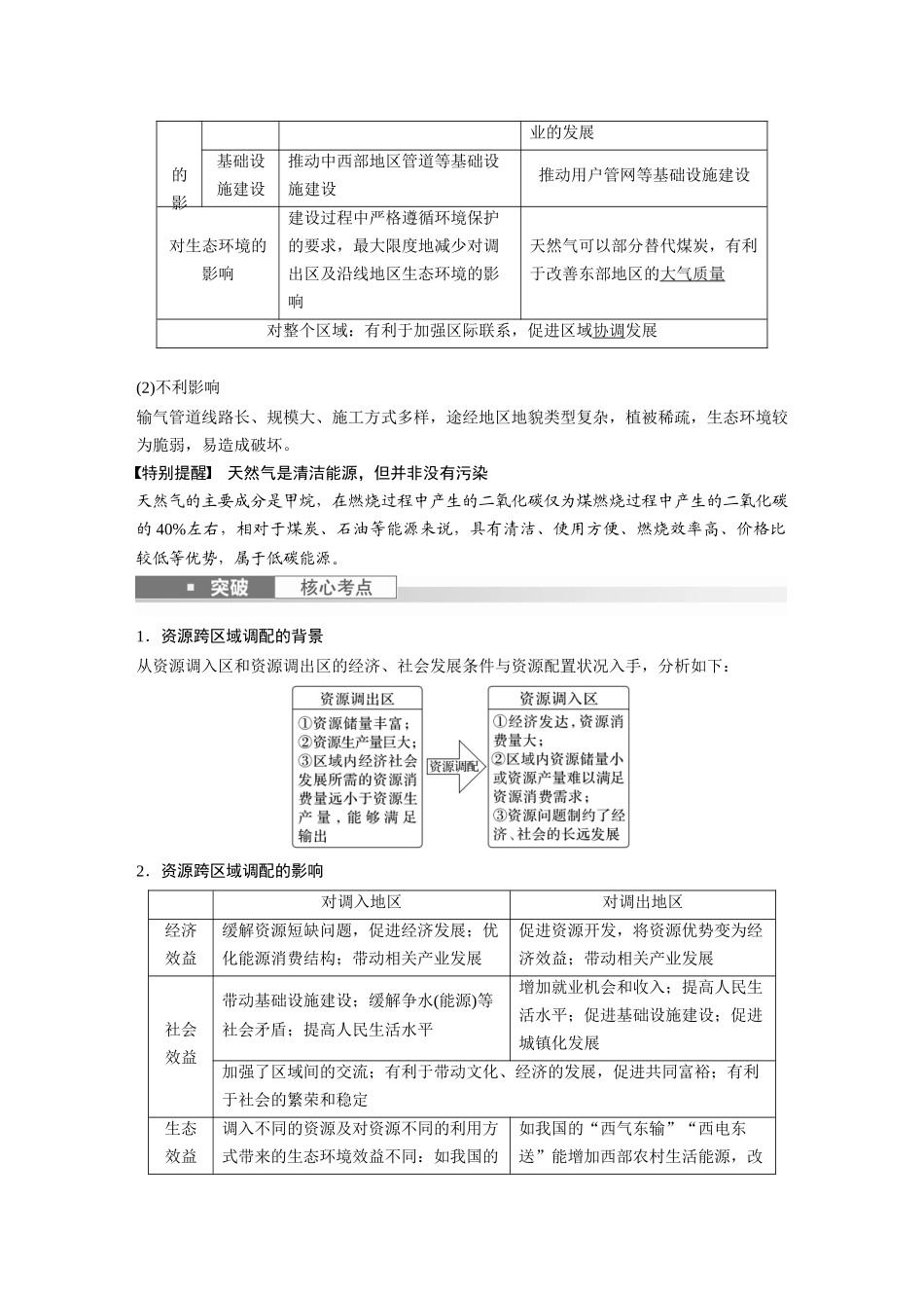 2024年高考地理一轮复习（新人教版） 第3部分　第4章　课时66　资源跨区域调配.docx_第2页