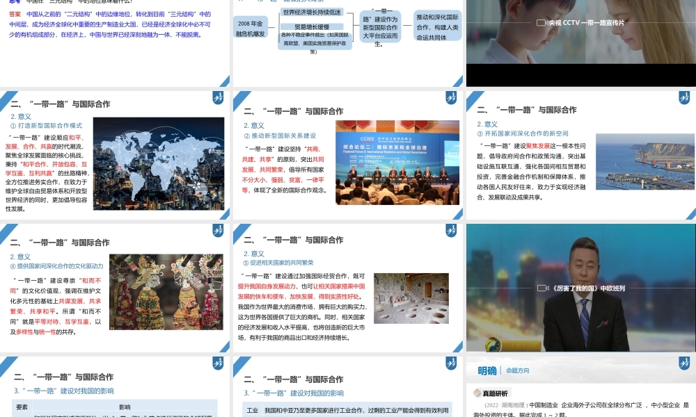 2024年高考地理一轮复习（新人教版） 第3部分　第4章　课时68　国际合作.pptx