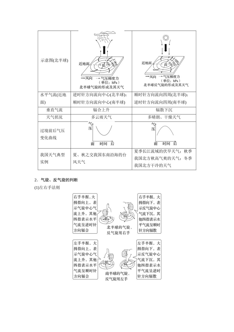 第一部分　第三章　第2讲　课时15　气旋、反气旋与天气.docx_第2页