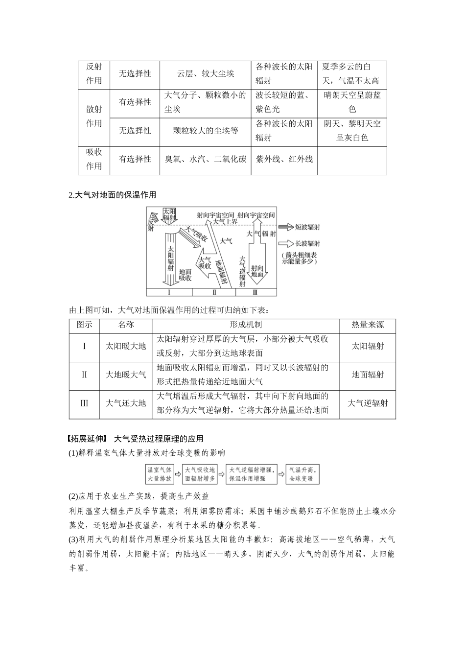 第二章 第二节 课时1　大气的受热过程　大气对地面的保温作用.docx_第3页