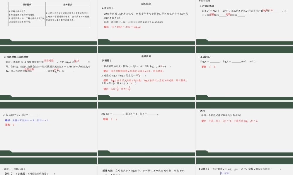 4.2.1 对数的概念（课件）2021-2022学年高一数学同步精品课件（苏教版2019必修第一册）.pptx