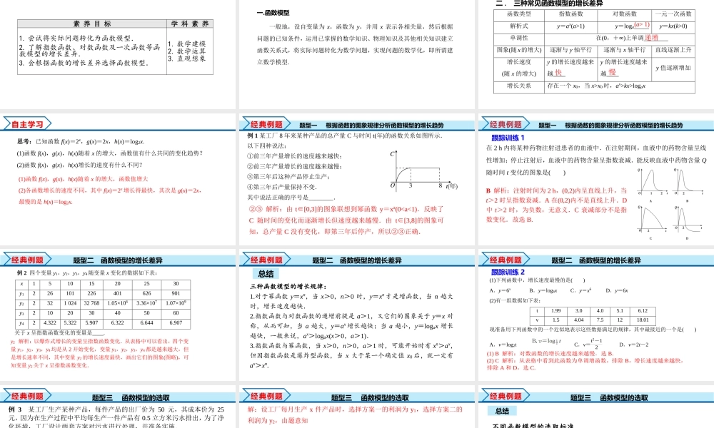 4.4.3 不同函数增长的差异（课件）-2022-2023学年高一数学同步精品课堂（人教A版2019必修第一册）.pptx