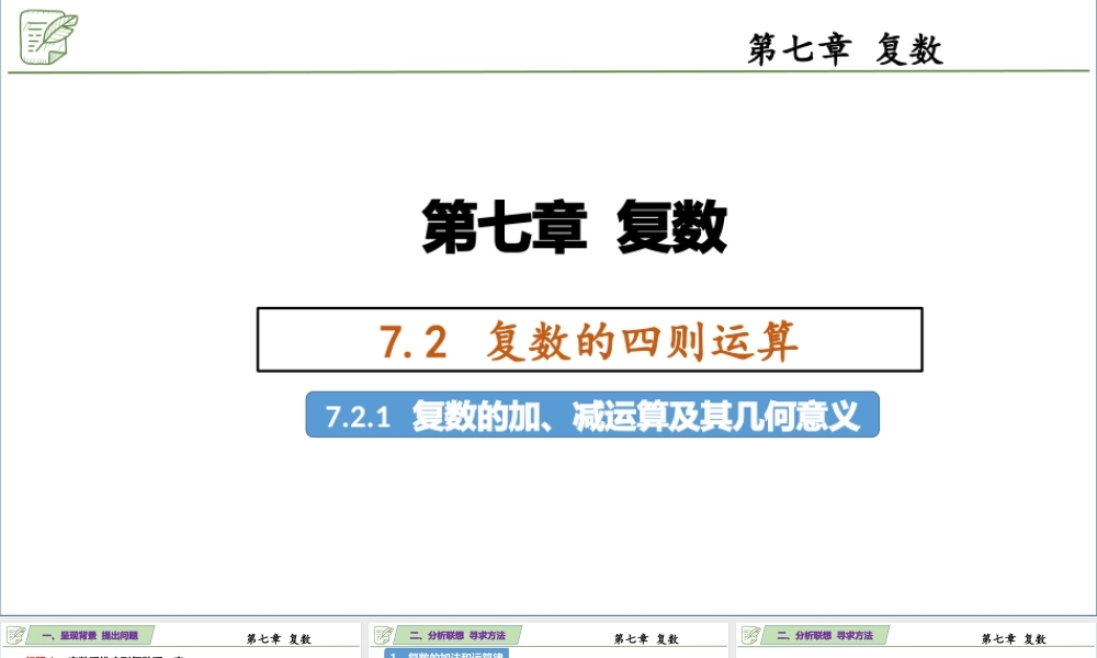 [27352447]7.2.1复数的加、减运算及其几何意义 课件-2020-2021学年高中数学.pptx