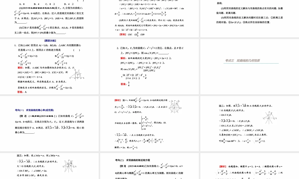 【精品课件】第06讲 双曲线-备战2022年高考数学一轮复习精品课件（新高考地区专用）.pptx