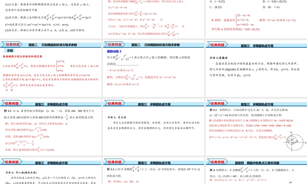3.1.1 椭圆及其标准方程（课件）-2022-2023学年高二数学同步精品课堂（人教A版2019选择性必修第一册）.pptx