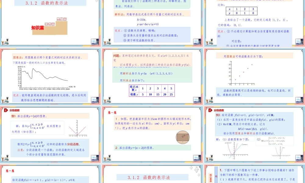 3.1.2 函数的概念及其表示（第二课时课件）-2023-2024学年高一数学同步备课《知识•素养•思维》精讲课件（人教A版2019必修第一册）.pptx
