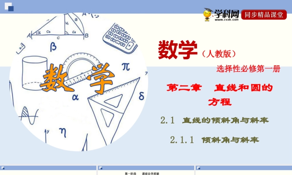 2.1.1 倾斜角与斜率（PPT）-2020-2021学年上学期高二数学同步精品课堂（新教材人教A版选择性必修第一册）.ppt