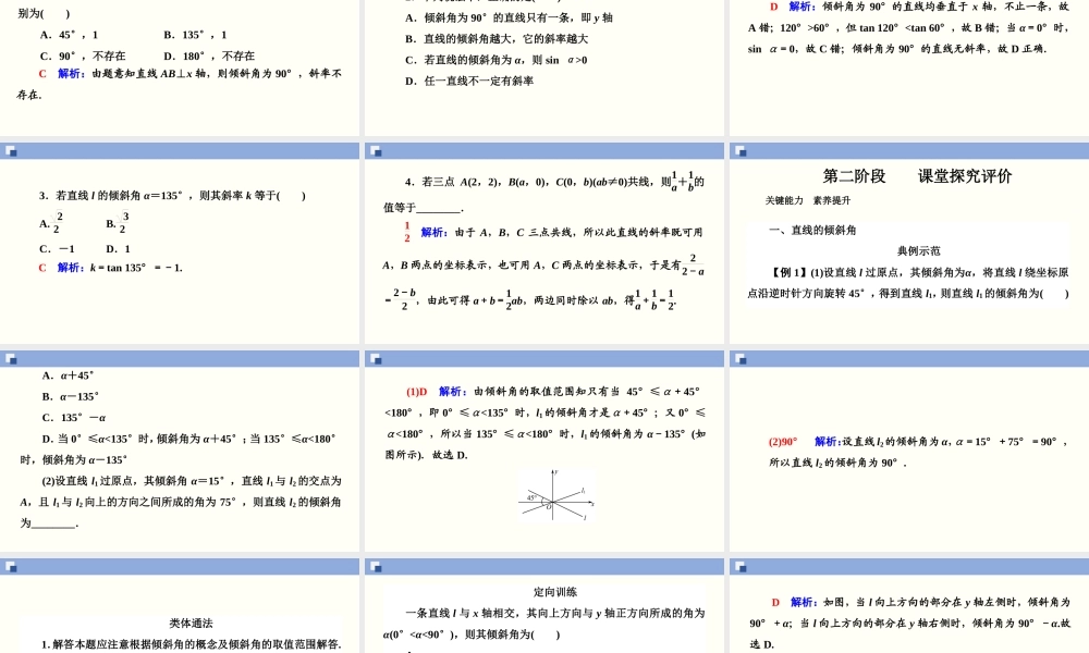 2.1.1 倾斜角与斜率（PPT）-2020-2021学年上学期高二数学同步精品课堂（新教材人教A版选择性必修第一册）.ppt