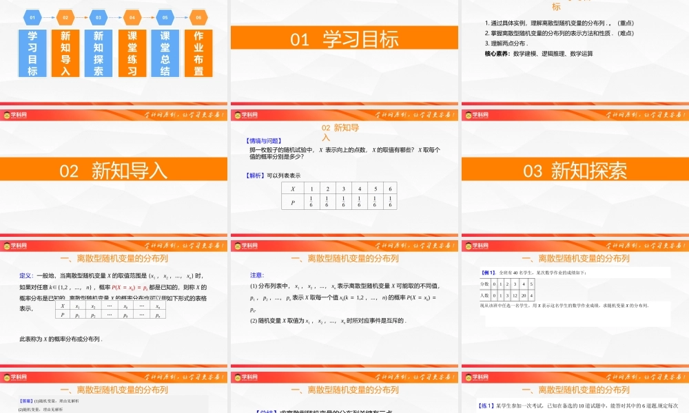 4.2.2 离散型随机变量的分布列（同步课件）-2023-2024学年高二数学同步精品课堂（人教B版2019选择性必修第二册）.pptx