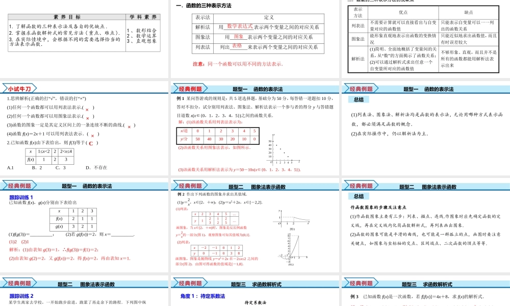 3.1.2 第1课时 函数的表示法（课件）-2022-2023学年高一数学同步精品课堂（人教A版2019必修第一册）.pptx