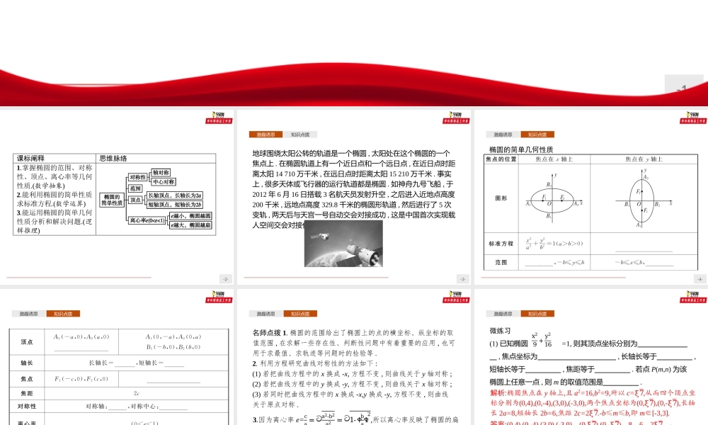 3.1.2椭圆的简单几何性质（课件）-【上好课】2020-2021学年高二同步备课系列（人教A版2019选择性必修一）.pptx
