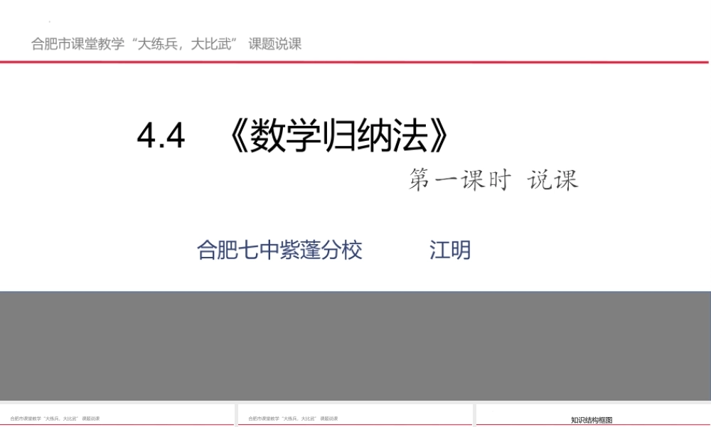 4.4数学归纳法（第一课时）说课课件-2021-2022学年高二下学期数学人教A版（2019）选择性必修第二册.pptx