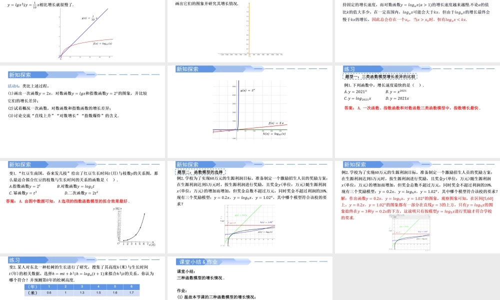 4.4.3 不同函数增长的差异-2021-2022学年高一数学上学期同步精讲课件(人教A版2019必修第一册).pptx