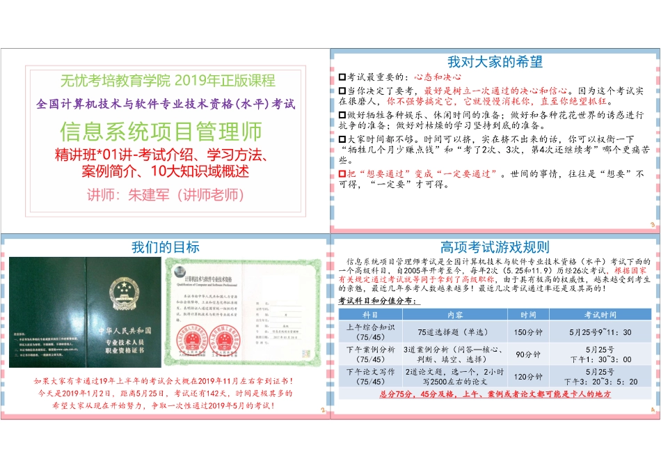 01讲-考试介绍、学习方法、重难点分析、10大知识域概述1P4版(1).pdf_第1页