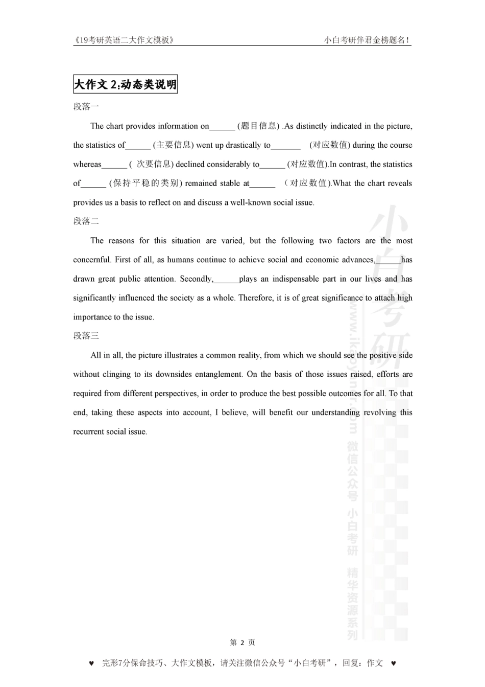 【00】英语二大作文万能模板【小白考研】.pdf_第2页