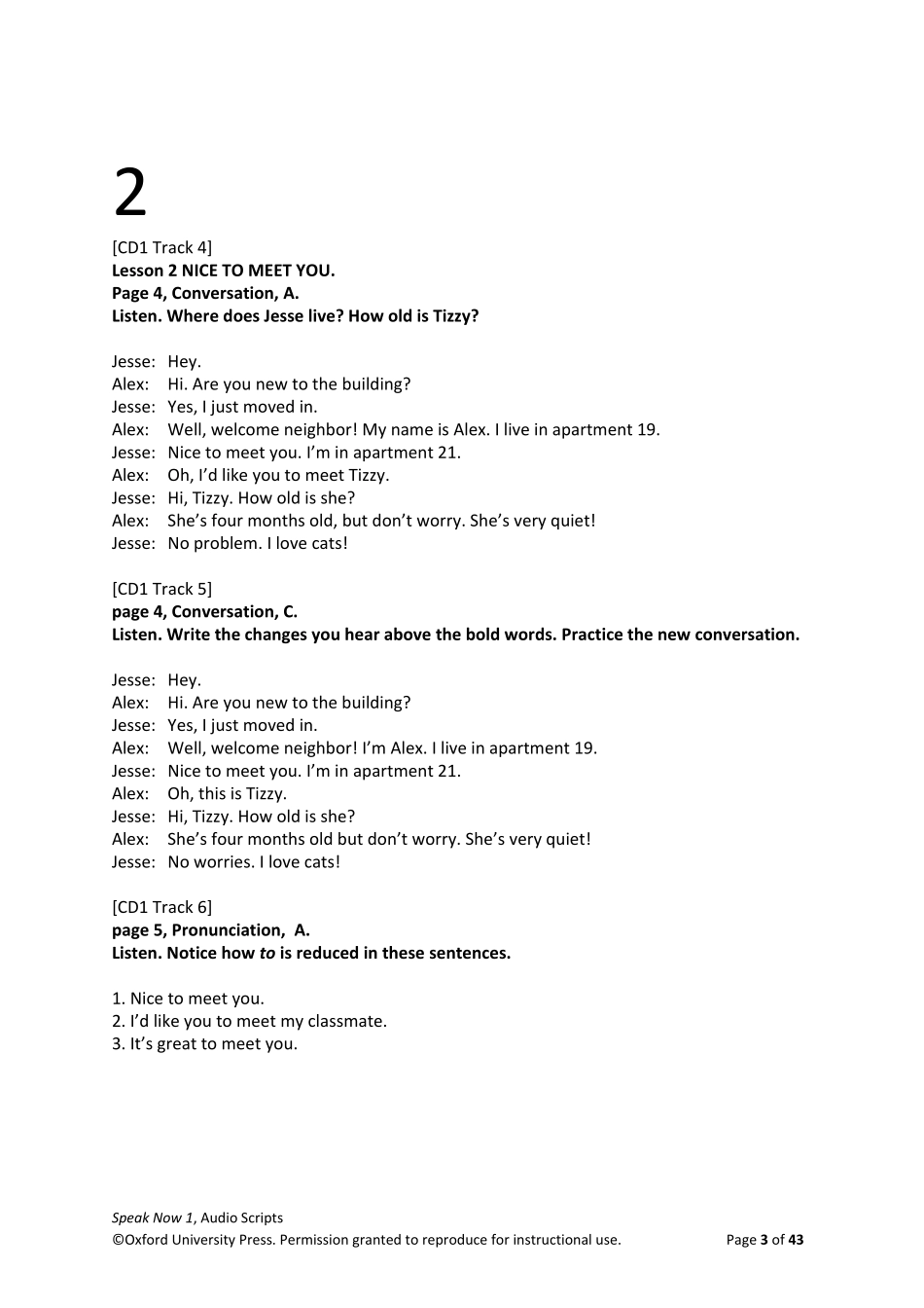 Speak Now 1 Class Audio Script.pdf_第3页