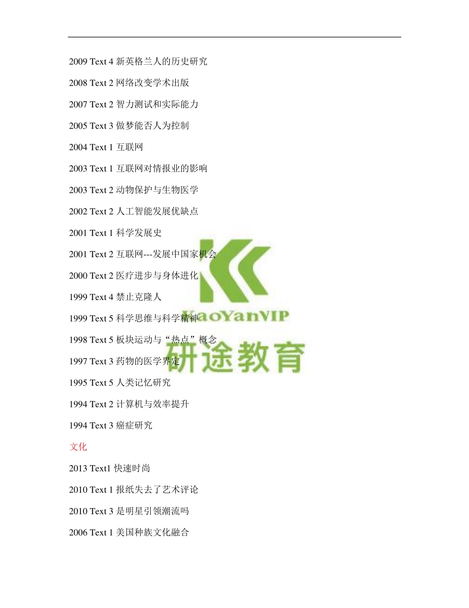 考研阅读真题话题汇总.pdf_第2页