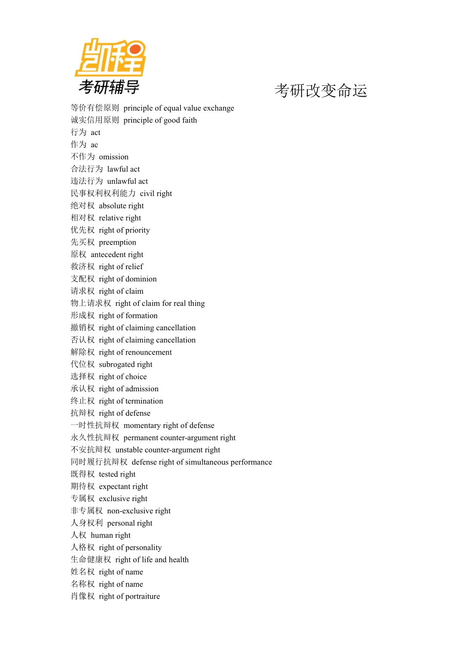 法律考研英语词汇大全(完美打印版)-凯程教育(1).pdf_第2页