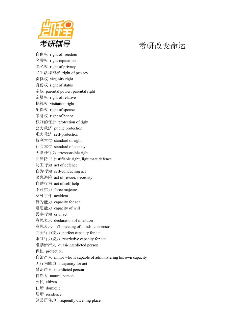 法律考研英语词汇大全(完美打印版)-凯程教育(1).pdf_第3页