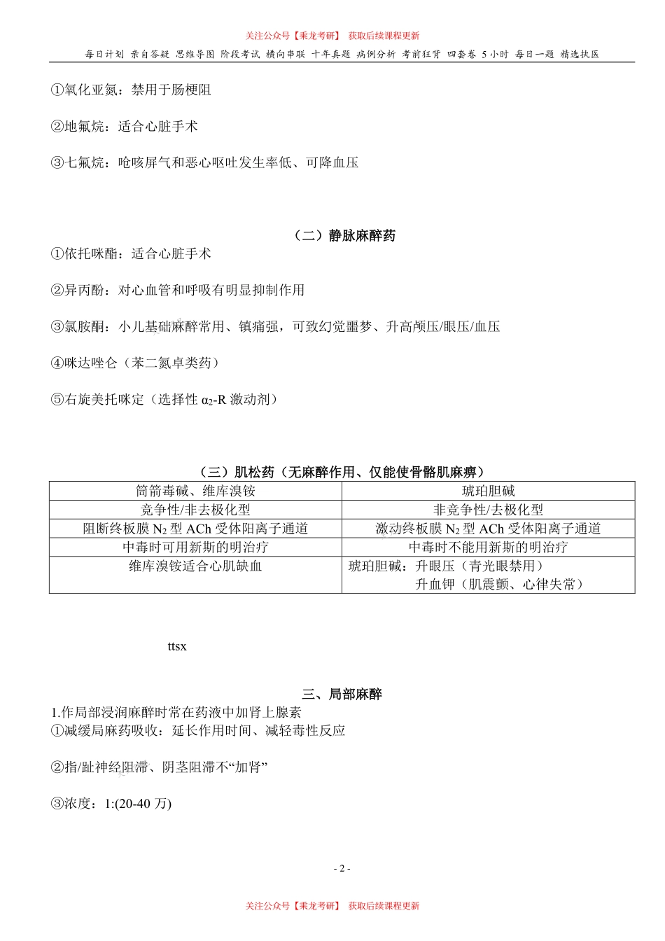 填空式讲义：外科 麻醉 核心-导图-真题-串联 天天师兄24考研 冲.pdf_第2页