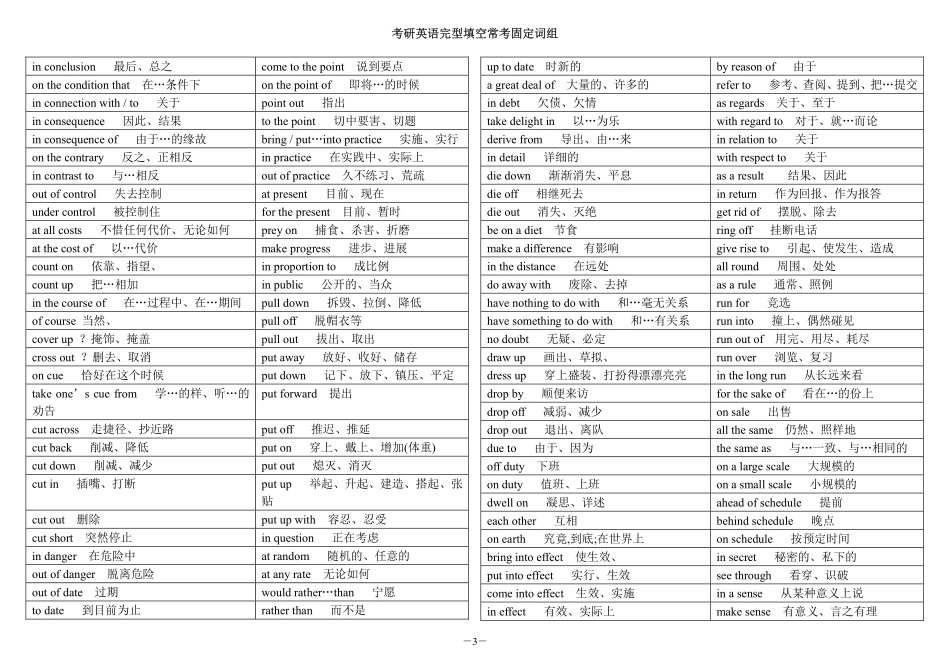 考研英语完型填空常考固定词组打印版.pdf_第3页