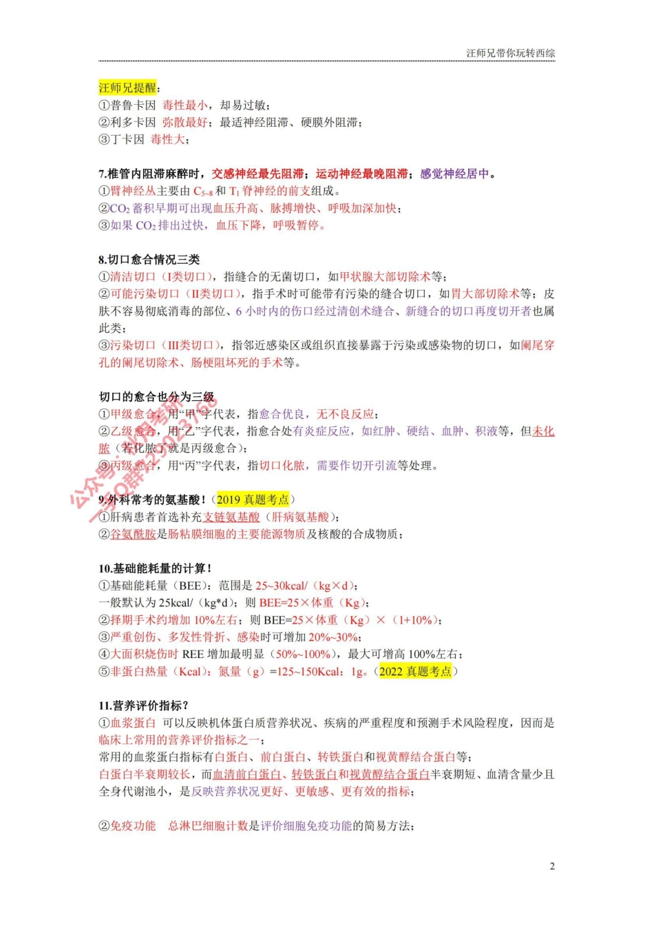 汪师兄 2024考研外科满分指南（考点预测）.pdf_第2页
