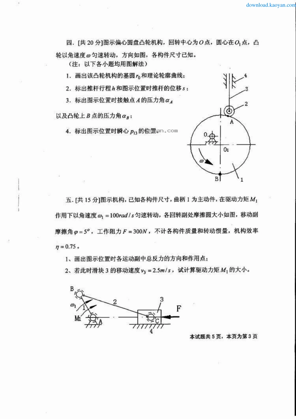 2006年四川理工学院402机械原理考研试题.pdf_第3页