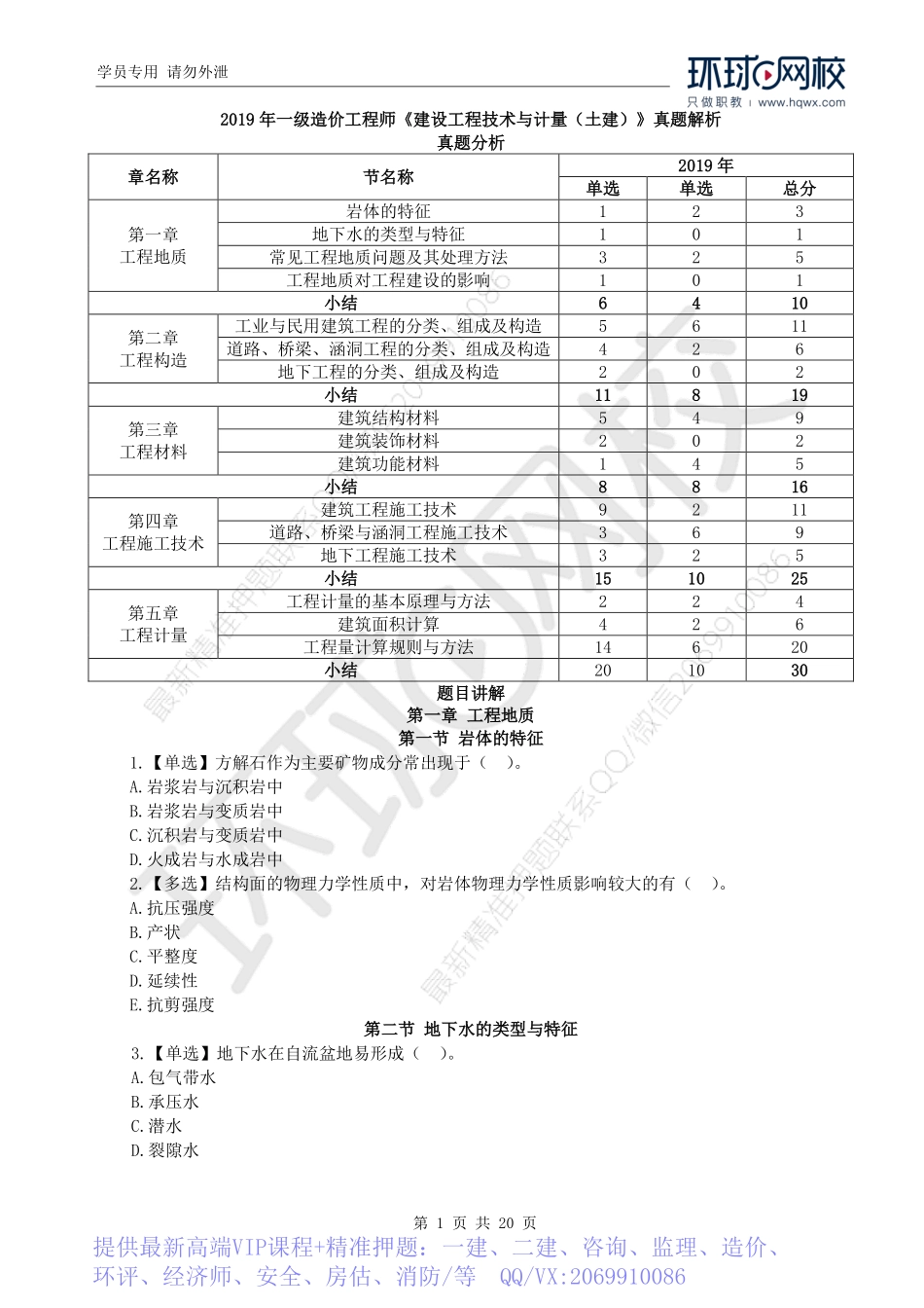 WM_2019一级造价工程师《建设工程技术与计量》（土建）真题透析.pdf_第1页