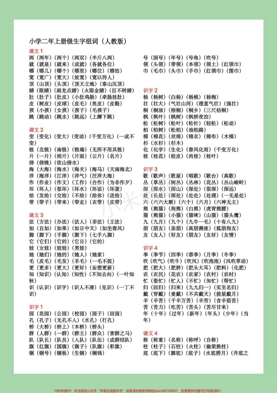 #家长收藏孩子受益 #暑假作业 #二年级上册语文 #暑假预习家长为孩子保存预习吧！.pdf_第2页