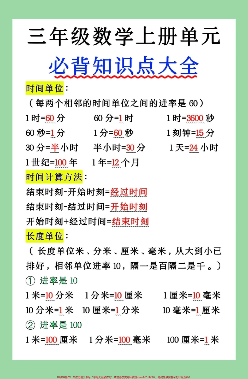 #每天学习一点点 #暑假预习 #三年级数学#必考考点 家长为孩子保存学习可打印.pdf_第2页