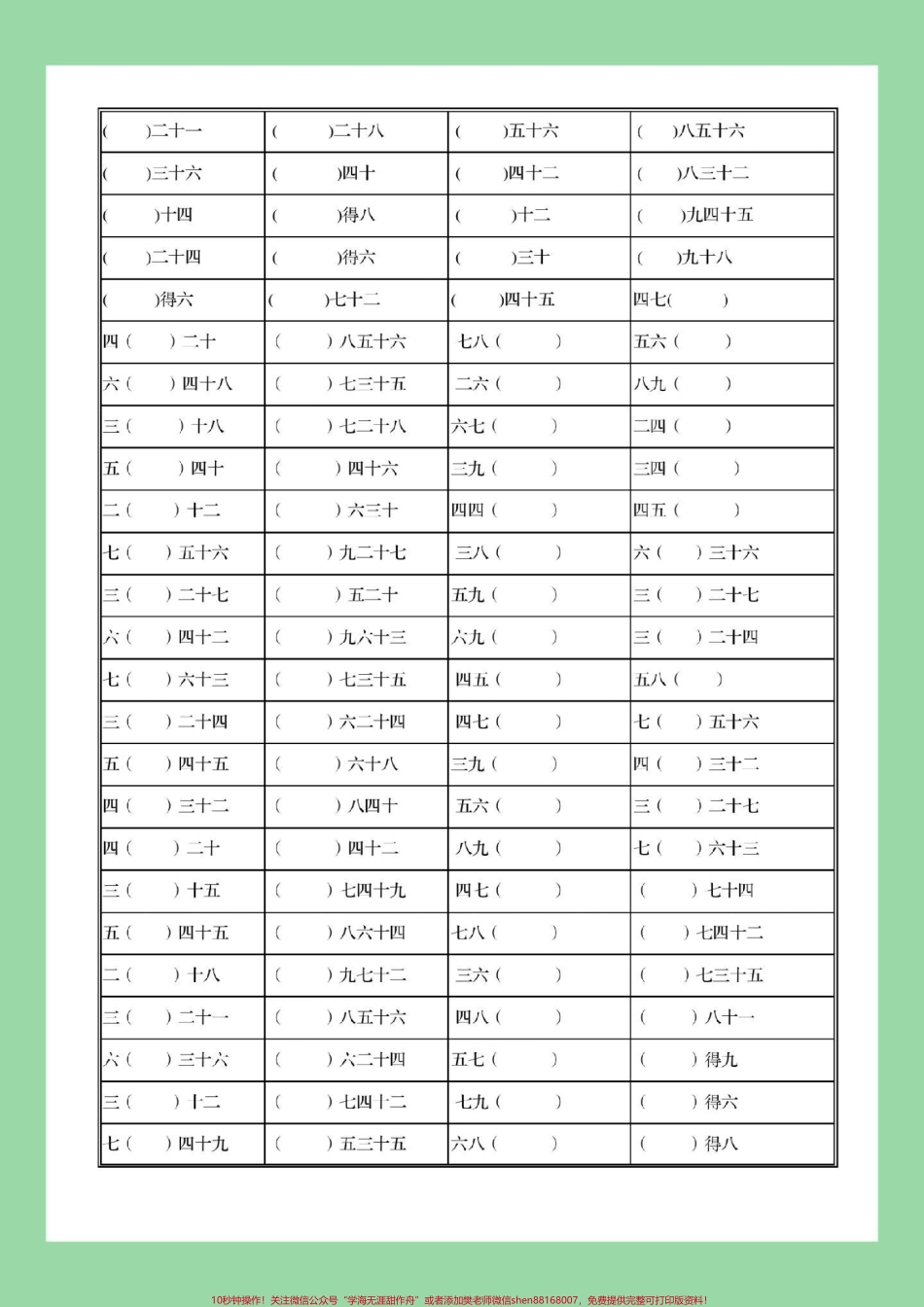 #每天学习一点点 #暑假预习 #二年级数学#乘法口诀 家长为孩子保存练习可打印.pdf_第3页