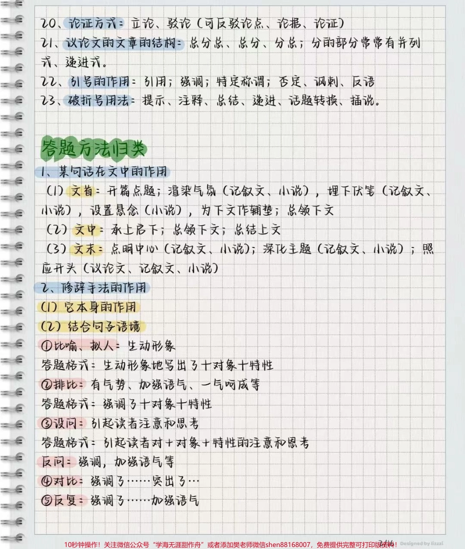 初中语文阅读理解答题笔记努力背熟#初中语文 #图文种草机 #知识点总结 #每天学习一点点.pdf_第2页