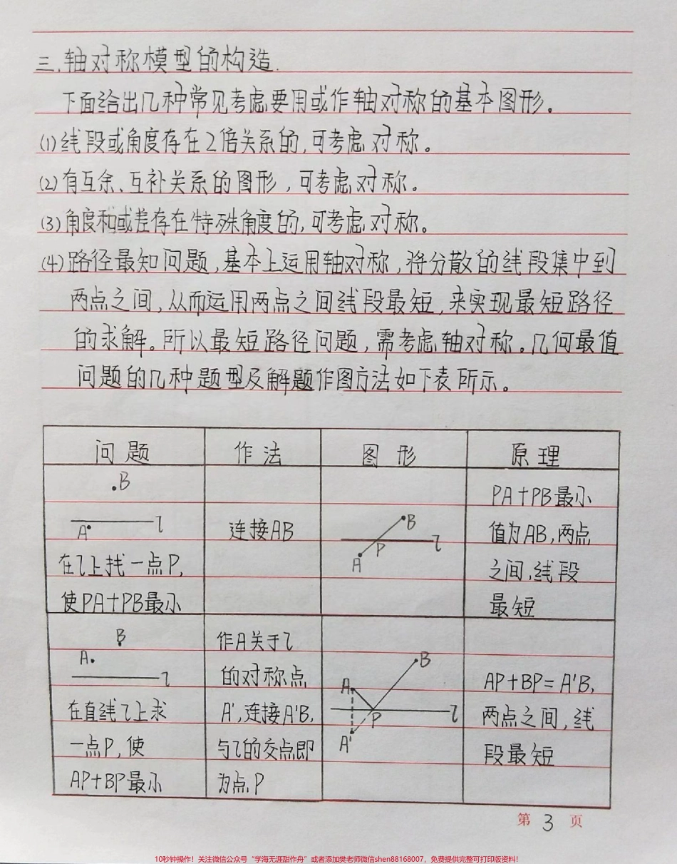 初中数学添辅助线的一些方法记下来！#初中数学 #数学 #手写笔记 #每天学习一点点.pdf_第3页