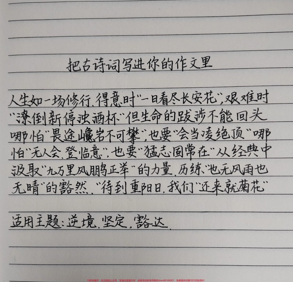 把古诗词写进你的作文里#作文 #作文素材 #手写文字 #满分作文 #文字的力量.pdf_第1页