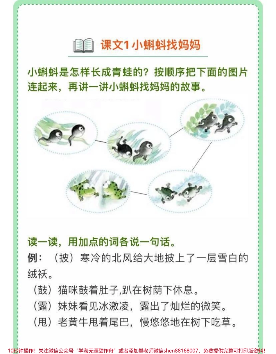 二年级上册语文全册课后习题答案#家长收藏孩子受益 #教育 #知识点总结 #学习 #期末复习.pdf_第1页