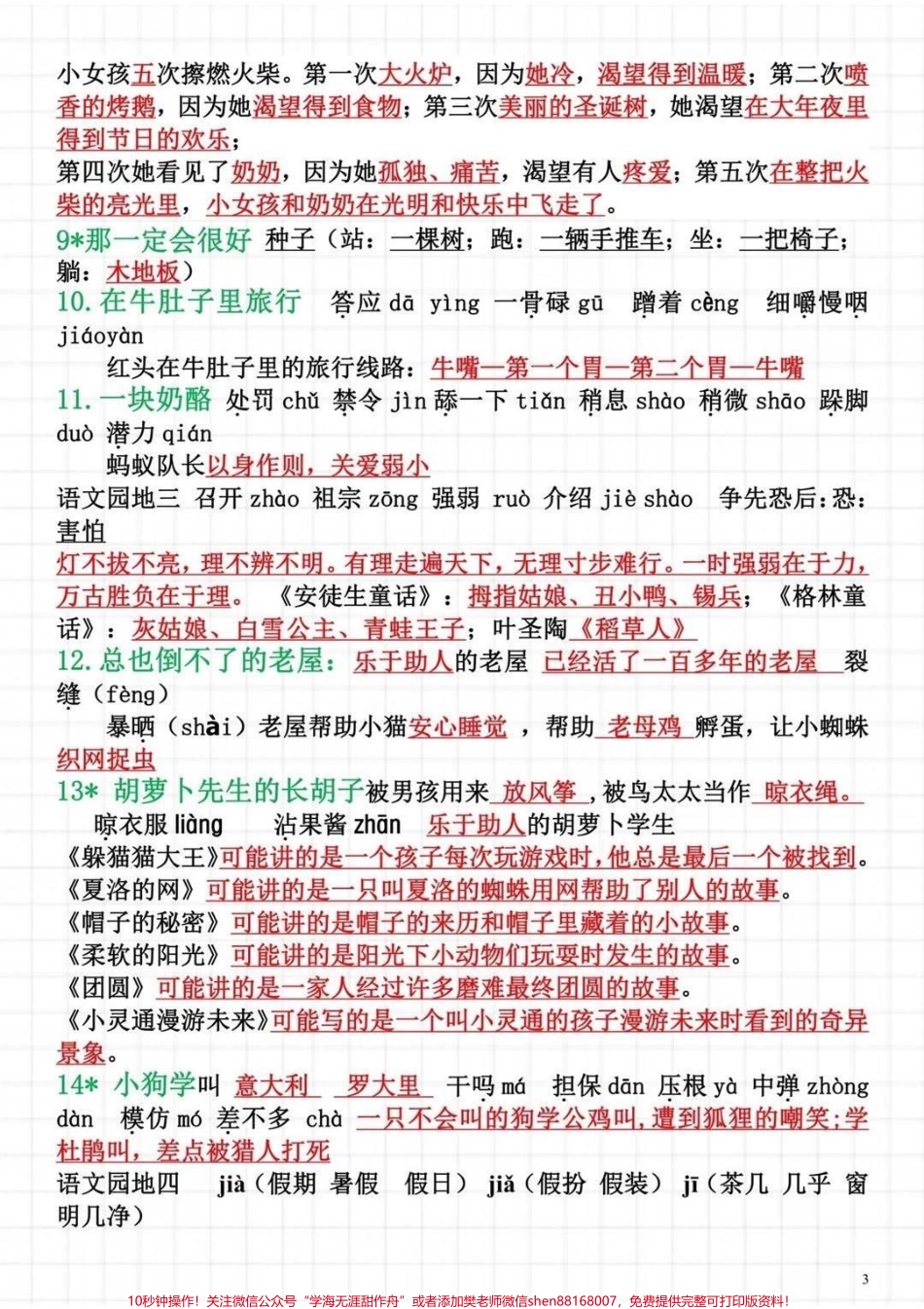三年级期末98分必背重点知识总结#知识分享 #语文 #三年级 #育儿 #看世界杯上中国移动.pdf_第3页
