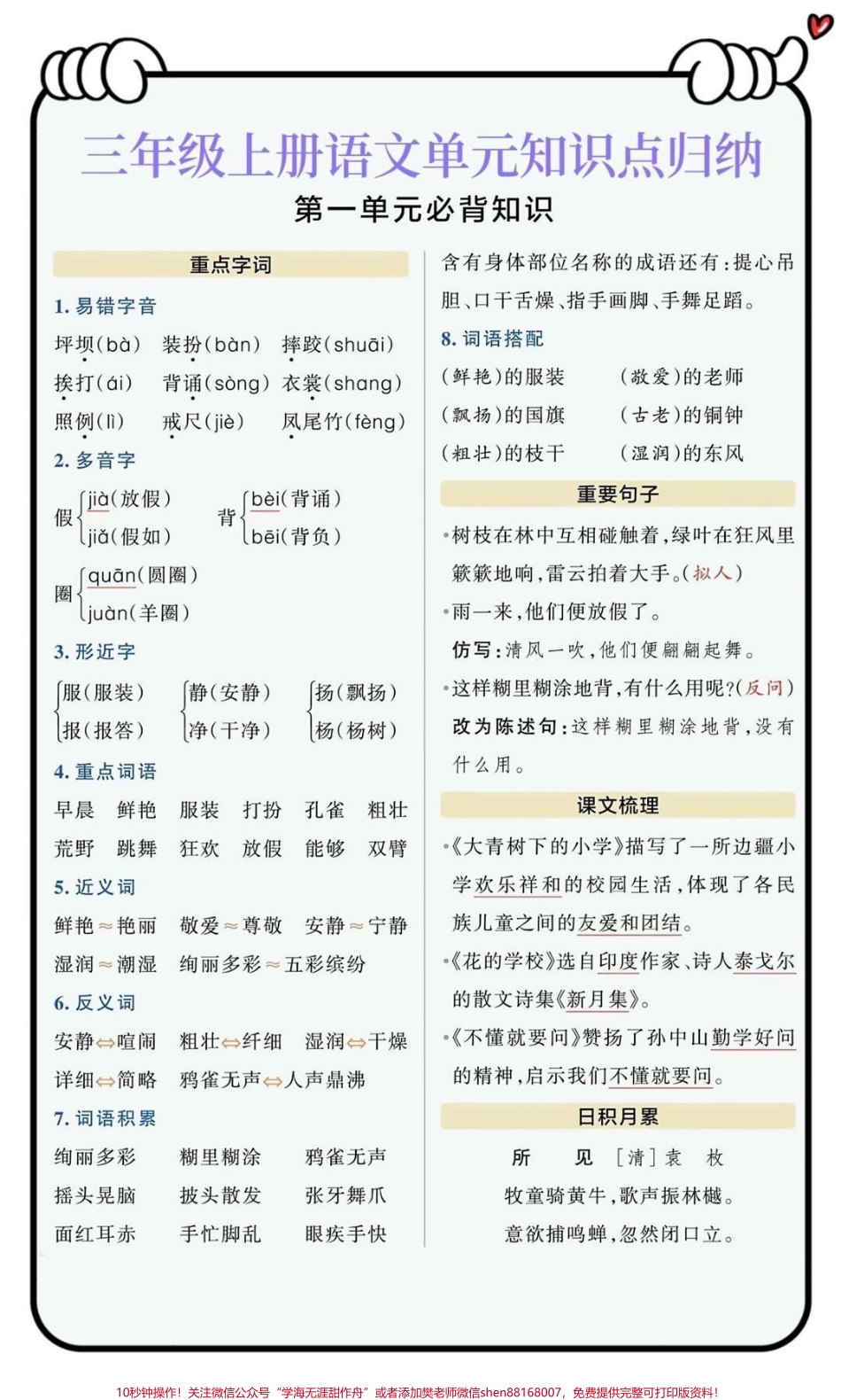 三年级上册语文知识点总结#三年级上册语文 #必考考点 #三年级语文重点归纳.pdf_第1页
