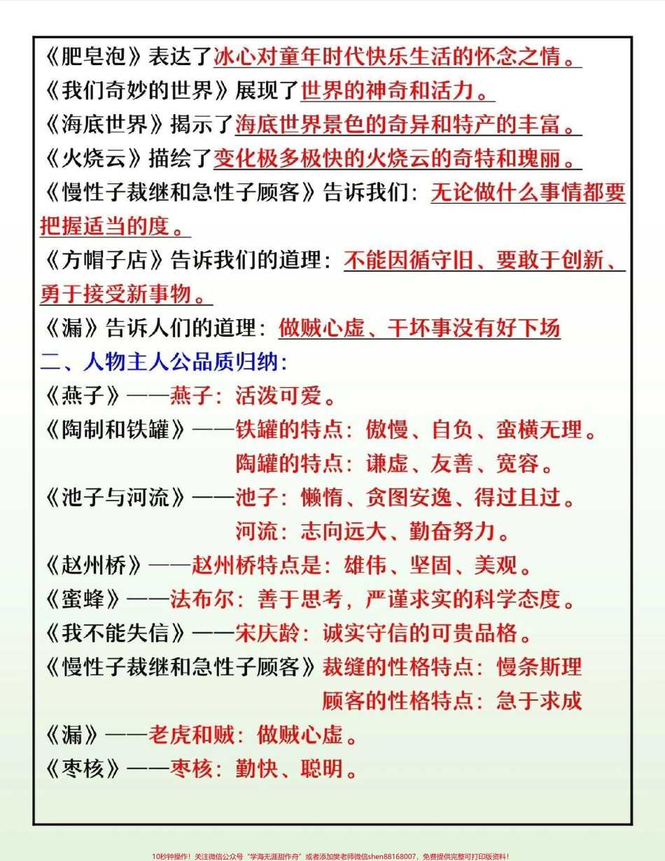 三年级下册语文每课重点知识整理#小学语文 #教育 #三年级语文 #学习 #语文.pdf_第2页