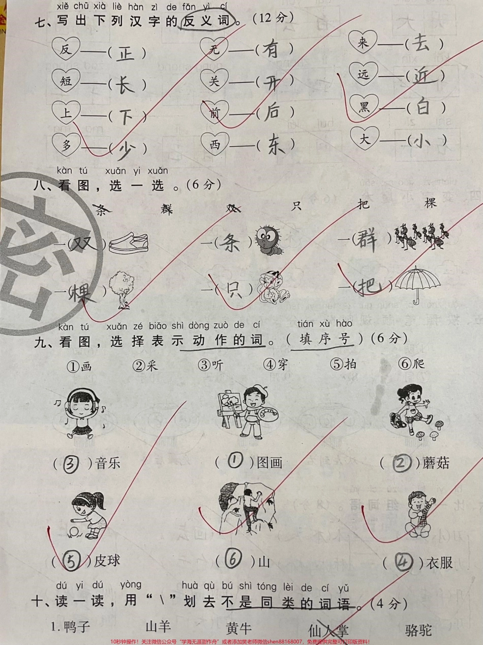 一年级上册期中期末字词过关训练#知识分享 #家长收藏孩子受益 #一年级 #教育.pdf_第3页
